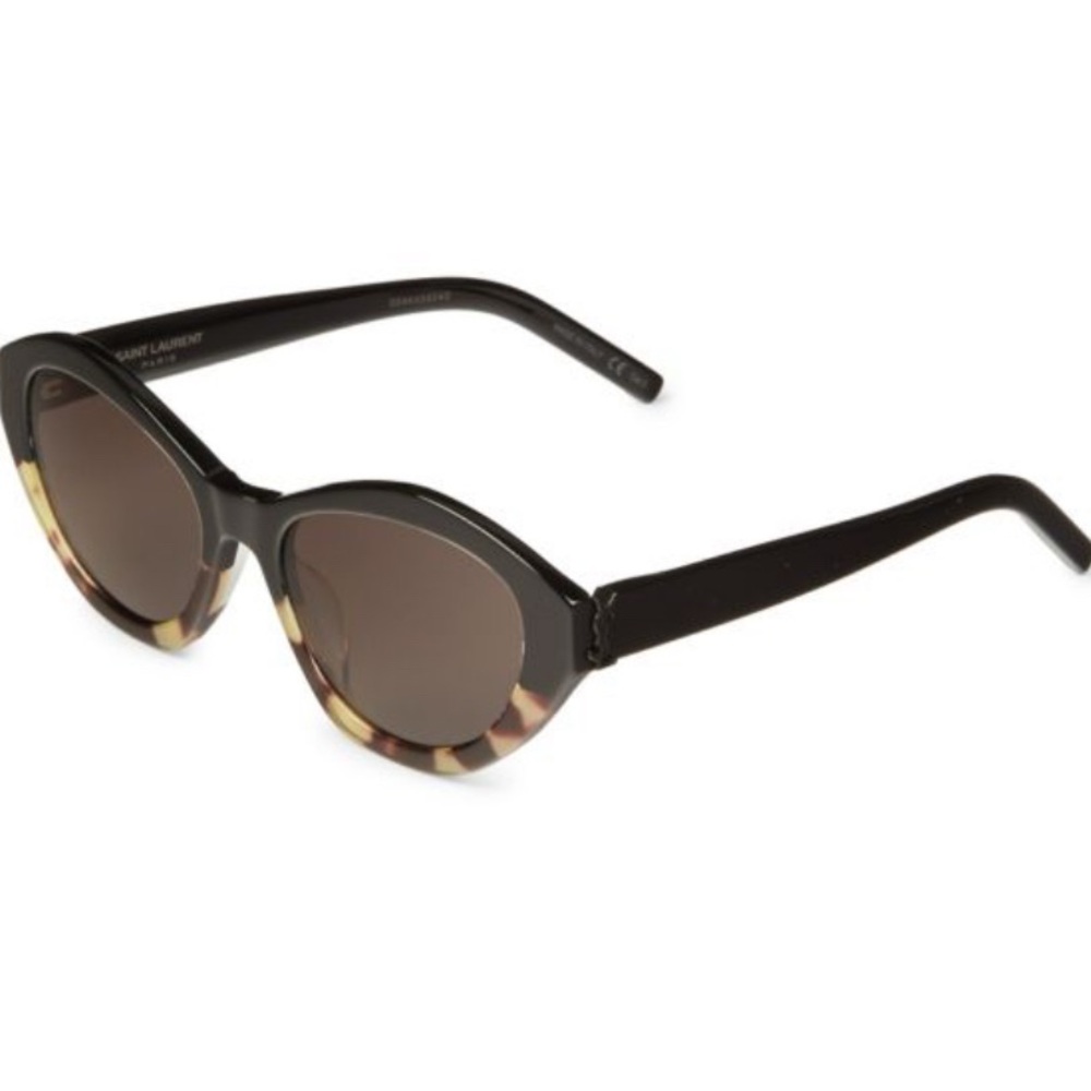Saint Laurent 54mm elongated sunglasses havana black